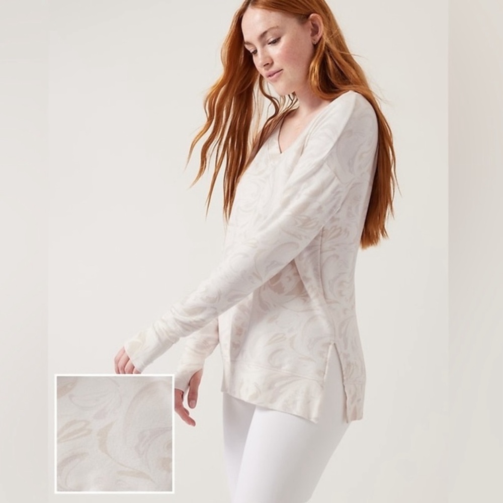 NWT Athleta Coaster Luxe Sweatshirt in limited edition tonal neutral